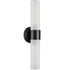 Modern Black Wall Sconce Cylinder Glass Bathroom Fixture