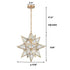 Modern Star Pendant Light Boho Gold Hanging Ceiling Light with Clear Glass