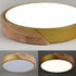 Simple Gold and Wood LED Flush Mount Ceiling Light