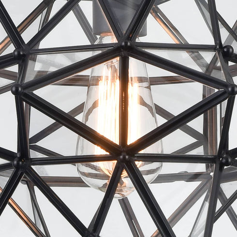 16 Inch Modern Star Pendant Light Boho Black Hanging Pendant Light