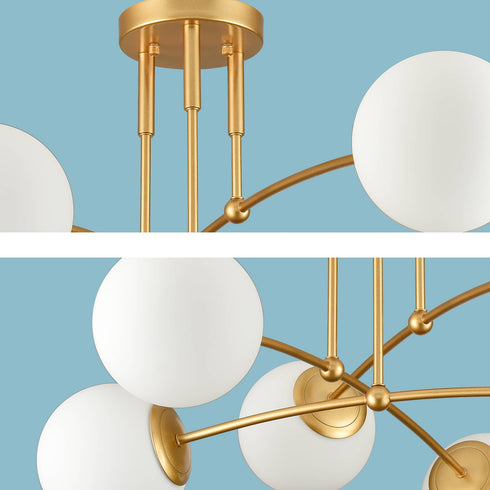 Modern Gold Ceiling Light 6-Light Globe Chandelier