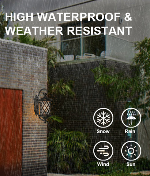 Black Outdoor Wall Lights Exterior Light Fixture Water Glass Shade