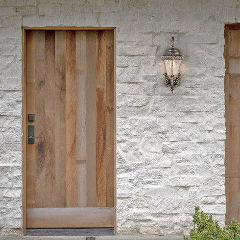 Black and Gold Sconces Wall Lighting 20.87" H Exterior Wall Light Fixture Waterproof Aluminium with Glass Outdoor Lanterns