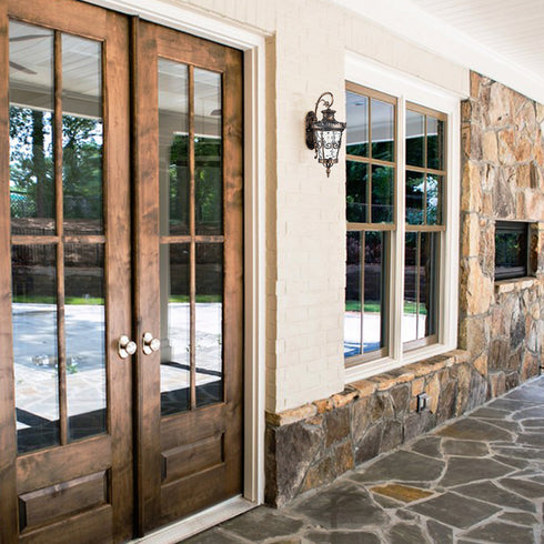 Patio Wall Light Fixture Waterproof Matte Black Wall Sconce