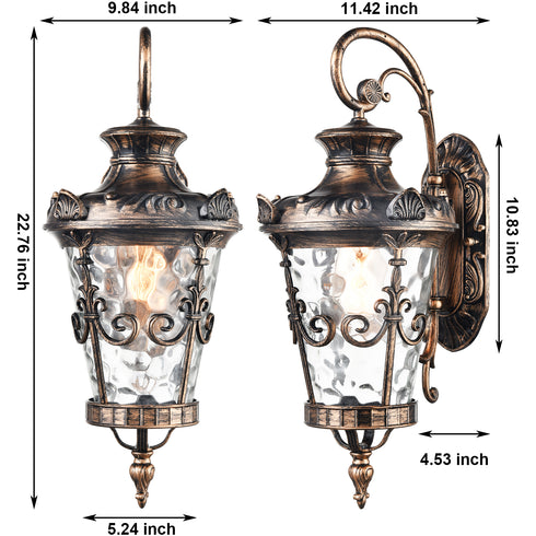 Patio Wall Light Fixture Waterproof Matte Black Wall Sconce