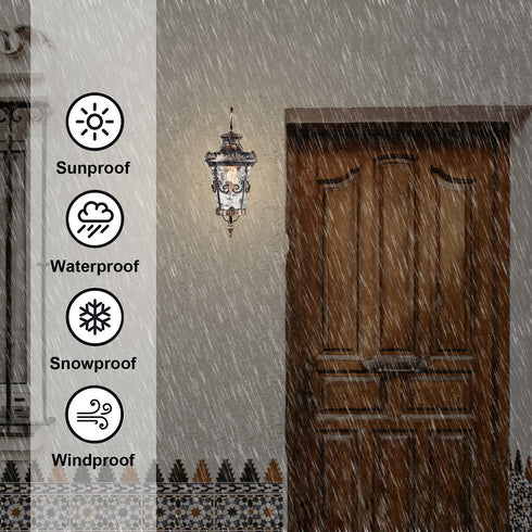 Patio Wall Light Fixture Waterproof Matte Black Wall Sconce