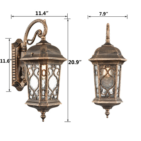 Outdoor Wall Lights Waterproof Outside Porch Light Water Glass Shade