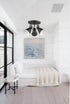 Craco Adjustable Semi Flush Mount Ceiling Light Metal Light Fixture Matte Black