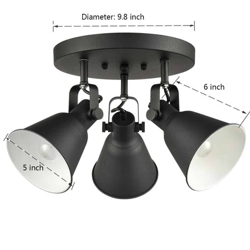 Craco Adjustable Semi Flush Mount Ceiling Light Metal Light Fixture Matte Black