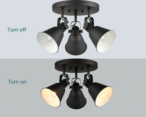 Craco Adjustable Semi Flush Mount Ceiling Light Metal Light Fixture Matte Black