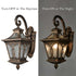 Antique Bronze Outdoor Wall Light Fixture with Water Glass Shade