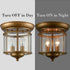 Antique Brass Flush Mount Ceiling Light 2-Light Glass Ceiling Light Fixture
