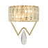 Modern 2-Light Gold Metal Wall Light Fixture with Crystal Wall Sconce for Bathroom Living Room Mid Century Light Fixture