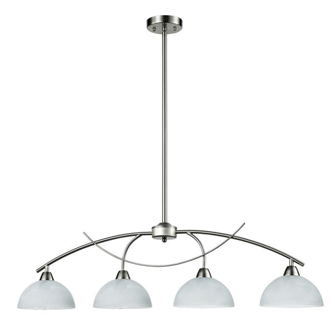 Modern 4-Light Kitchen Pendant Lighting, Brushed Nickel