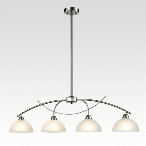Modern 4-Light Kitchen Pendant Lighting, Brushed Nickel