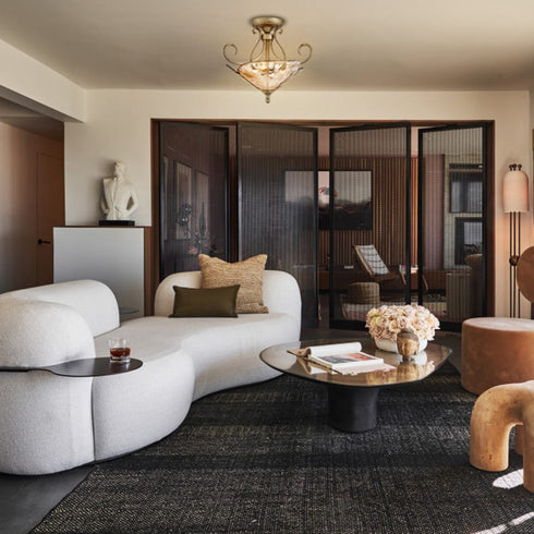 Art Deco Semi Flush Rustic Ceiling Light Amber Glass Shade