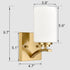 Turin Natural Brass Wall Sconce Set of 2 Cylinder Opal Glass