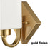 Modern Set of 2 Square Brass Gold Wall Light Fixtures For Bathroom