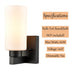 Bathroom Modern Black Wall Sconce Milky White Cylinder Glass Set of 2