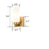 Bathroom Modern Brass Wall Light Milky White Cylinder Glass Set of 2