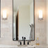 Wall Light Bathroom Modern Brushed Nickel Milky White Cylinder Glass Set of 2