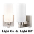 Wall Light Bathroom Modern Brushed Nickel Milky White Cylinder Glass Set of 2
