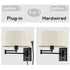 Beige Wall Sconces Plug-in Wall Lamp Swing Arm Wall Lights