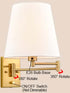 Beige Wall Sconces Set of Two Plug-in Wall Lamp Swing Arm Wall Lights