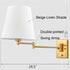 Beige Wall Sconces Set of Two Plug-in Wall Lamp Swing Arm Wall Lights