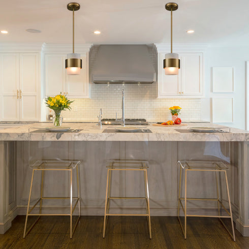 Modern Adjustable Pendant Light Fixtures Over Kitchen Island Lighting Ceiling Hanging Metal Industrial Mini Cylinder Pendant Lighting Frosted Glass Shade