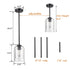 Black Farmhouse Mini Pendant Light with Clear Bell Shades