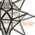 Black Moravian Star Ceiling Light Etched Glass Shade