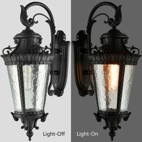 Black Outdoor Wall Lantern Sconce Waterproof Porch Light Fixture