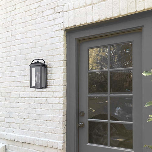 Black Outdoor Wall Lights Exterior Glass Shade Porch Light for House
