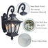 Black Outdoor Wall Sconce Light with Water Glass Shade