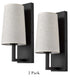 Black Wall Sconces Sets of Two Modern Fabric Shade Wall Lamps for Bedroom