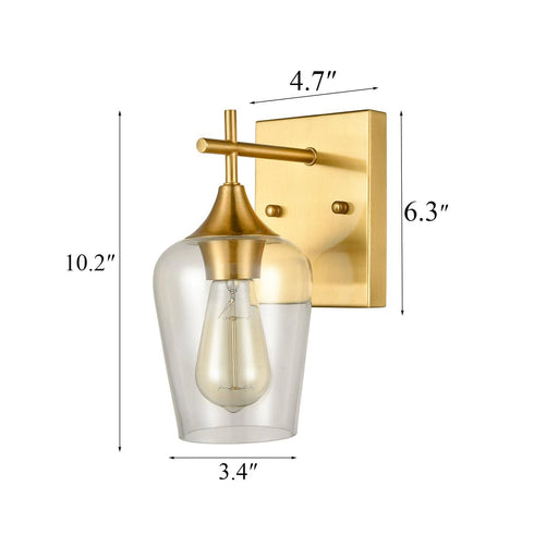 Clear Glass Bathroom Vanity Wall Sconce - Pack of 2