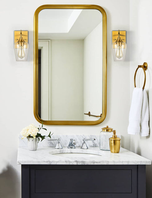 Clear Glass Bathroom Vanity Wall Sconce - Pack of 2