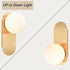 Modern Brass Globe Wall Light Sconce with Opal Glass Shade