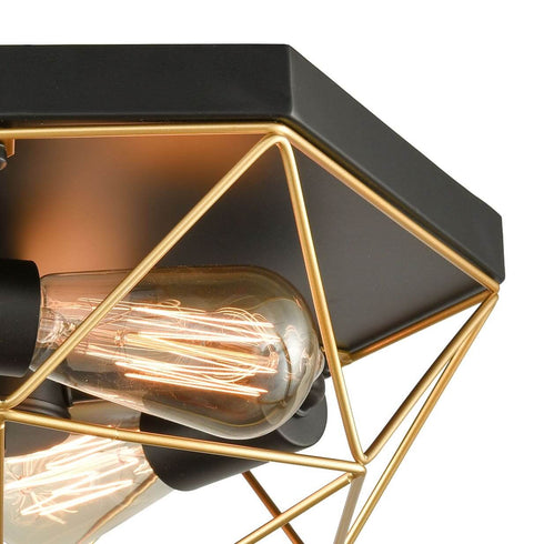 Bernalda Brass Metal Frame Ceiling Lighting Cage Flush Mount Ceiling Lights