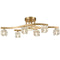 Polignano Brass Modern Ceiling Lights with Cube Crystal Glass Shades
