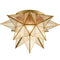 Brass Moravian Star Ceiling Light Seeded Glass 18-Inch