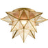 Brass Moravian Star Ceiling Light Seeded Glass 18-Inch