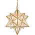 Brass Moravian Star Pendant Light 14-inch Seeded Glass Shade