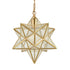 Brass Moravian Star Pendant Light 14-inch Seeded Glass Shade