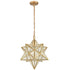 Brass Moravian Star Pendant Light 14-inch Seeded Glass Shade