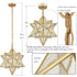 Brass Moravian Star Pendant Light 14-inch Seeded Glass Shade
