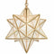 Brass Moravian Star Pendant Lights Seeded Glass Shade, 15-Inch