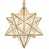 Brass Moravian Star Pendant Lights Seeded Glass Shade, 15-Inch