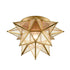 Maglie Brass Seeded Glass Moravian Star Flush Mount Ceiling Light, 15-Inch